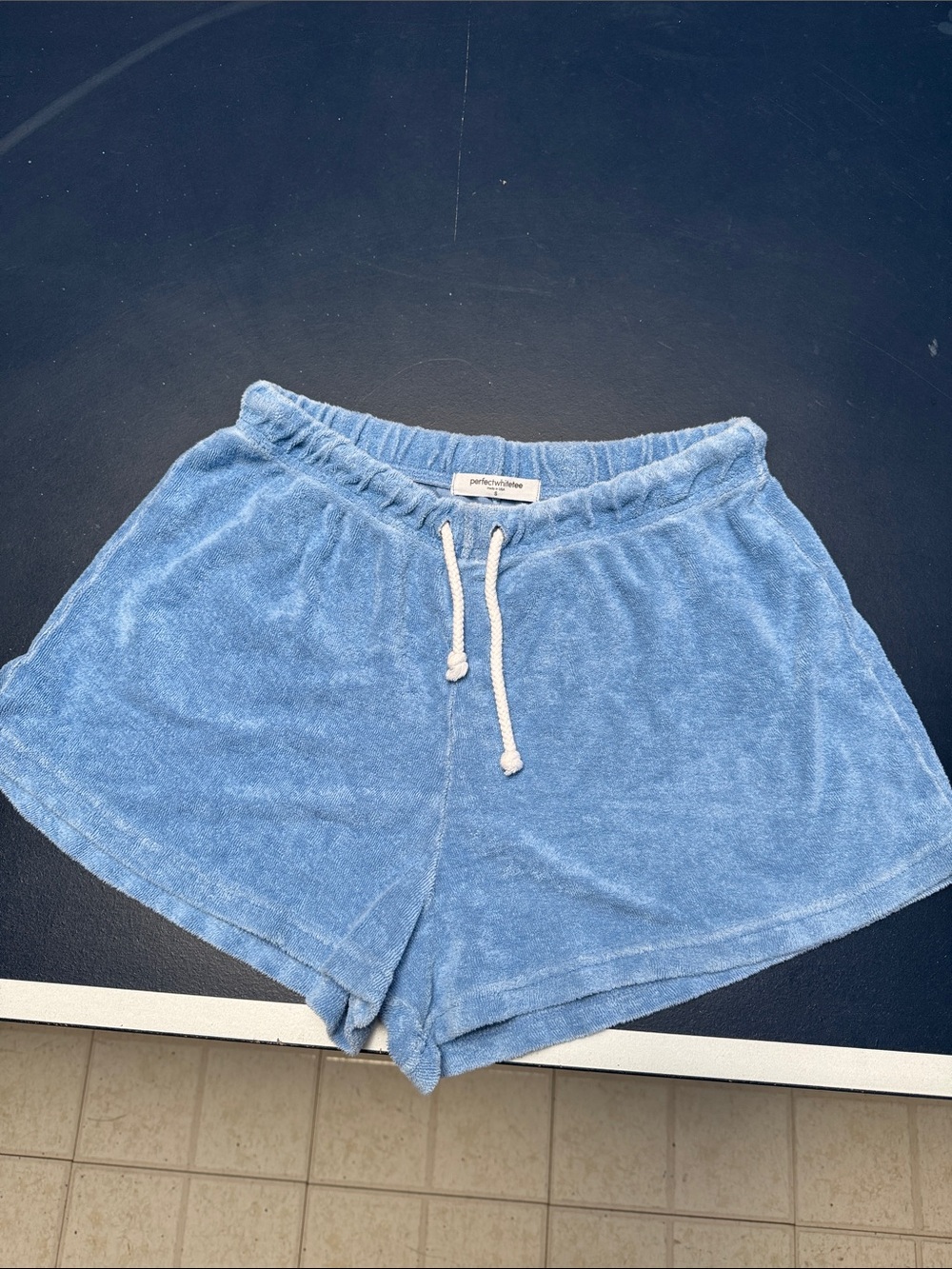 Perfect white tee terry shorts S